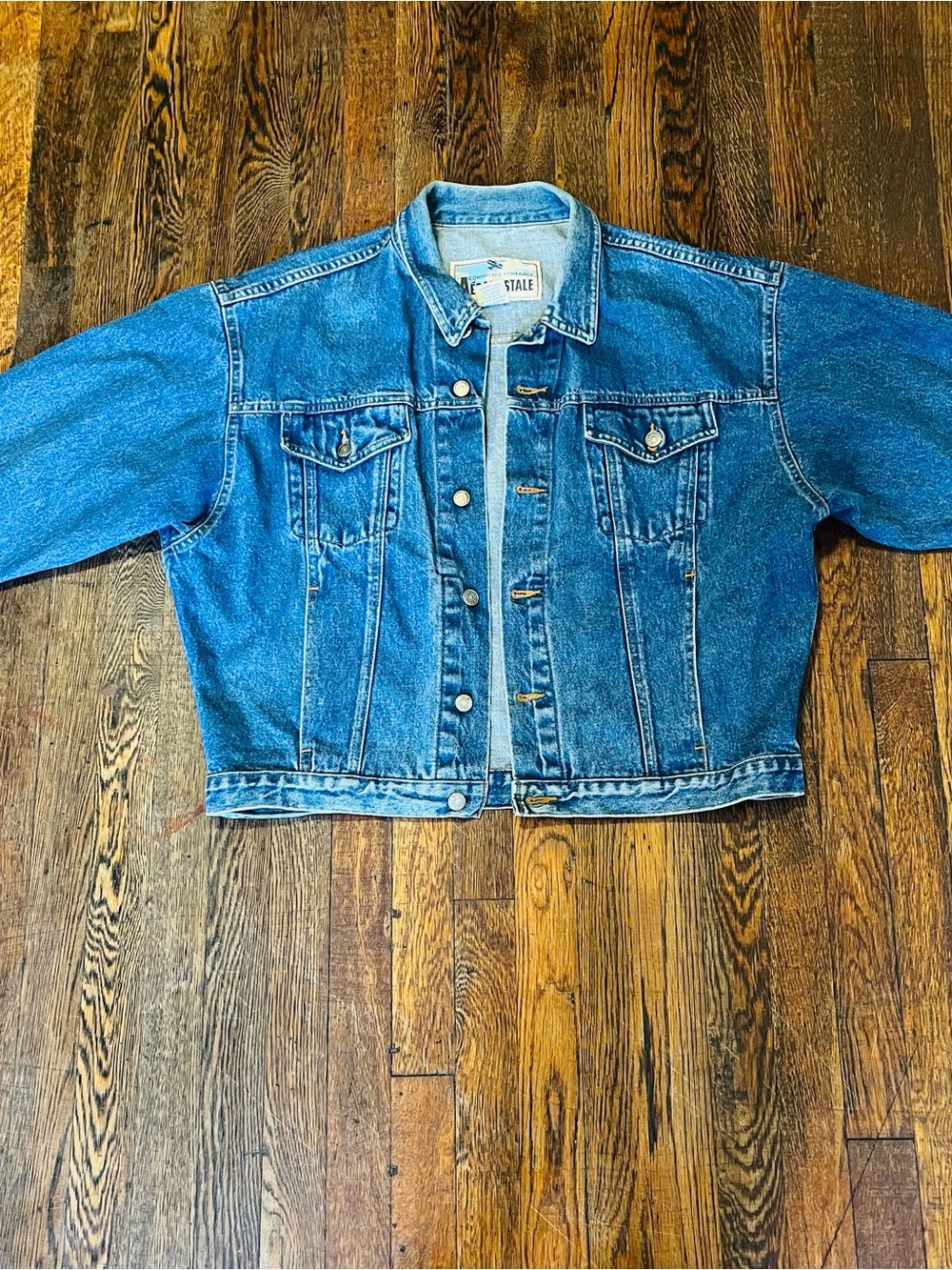 Vintage Aeropostale Compagnie Générale men size Large blue denim Jean jacket